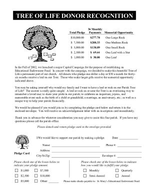 Fillable Online Tree Of Life Donor Form Fax Email Print Pdffiller