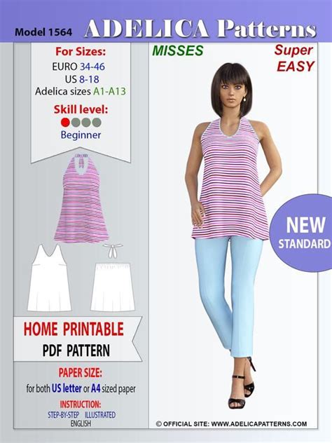 Adelica Pattern 1564 Misses Top Sewing Pattern