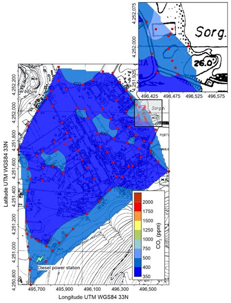 Atmospheric Concentration of CO2 and PM2.5 at Salina, Stromboli, and