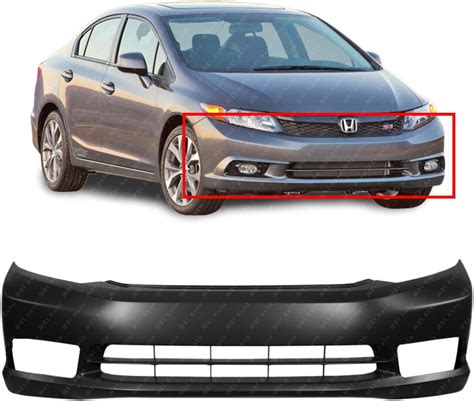 Front Bumper Cover Fascia For 2012 Honda Civic Sedan EX EX L SI 12 MBI