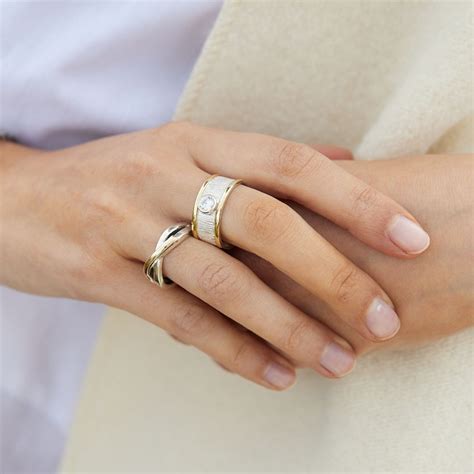 Anillo Positano White Plata Y Oro Nc Joyas