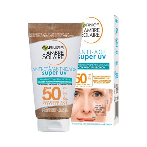 Garnier Ambre Solaire Super UV SPF 50 Protezione Solare Viso Anti Age 50 Ml