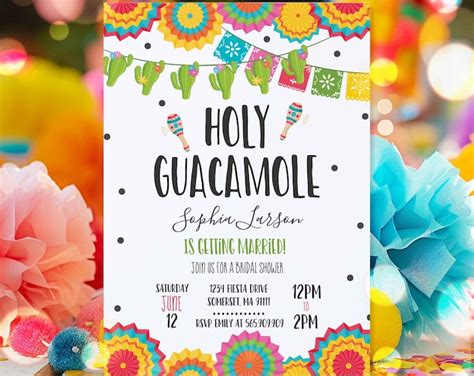 Printable Holy Guacamole Adult Fiesta Birthday Invitation 30th Birthday Invitation Fiesta