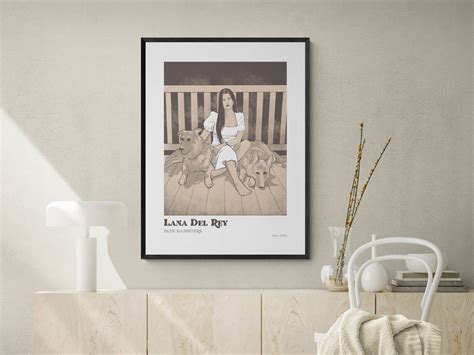 Lana Del Rey Poster With Fan Art Of Blue Banisters Album Cover Is The