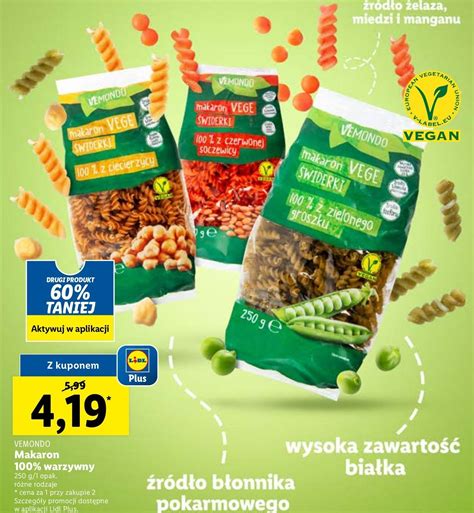 Promocja Makaron Widerki Z Czerwonej Soczewicy Vemondo W Lidl