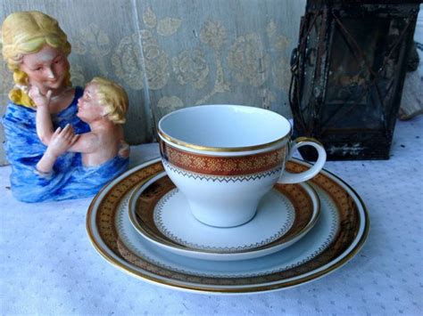 Kahla Porzellan Sammelgedeck Tasse Untertasse Kuchenteller Shabby Chic