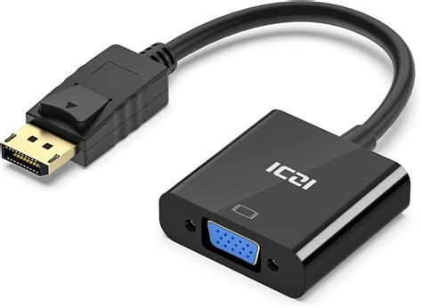 ICZI Adaptateur DisplayPort vers VGA 1080P Convertisseur DP Mâle vers