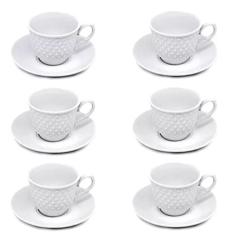 Jogo Xicaras C Pires Cafe Expresso De Porcelana 65 Ml MercadoLivre