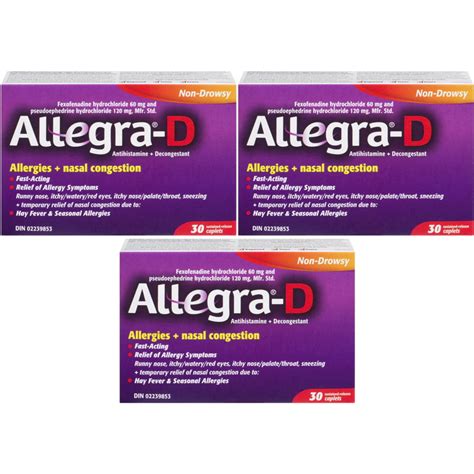 Allegra D 12 Hour Allergy Nasal Congestion Tablets 3 Pack 90 Caple Shopville