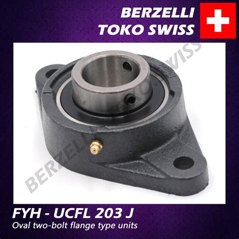 Jual FYH UCFL 203 J Oval Two Bolt Flange Type Units Shopee Indonesia