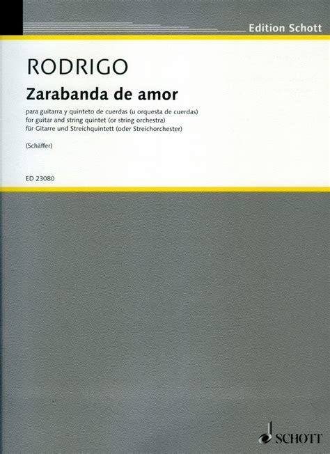 Zarabanda de amor Joaquín Rodrigo Tienda online Comprar partituras