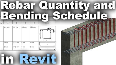 Rebar Quantity And Bending Schedule In Revit Youtube