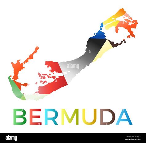 Bright Colored Bermuda Shape Multicolor Geometric Style Island Logo