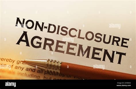 Non Disclosure Agreement Hi Res Stock Photography And Images Alamy