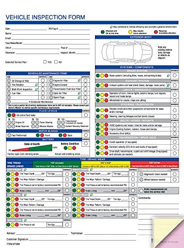 Buy Multi Point Inspection Forms Generic Vehicle Inspection Online At