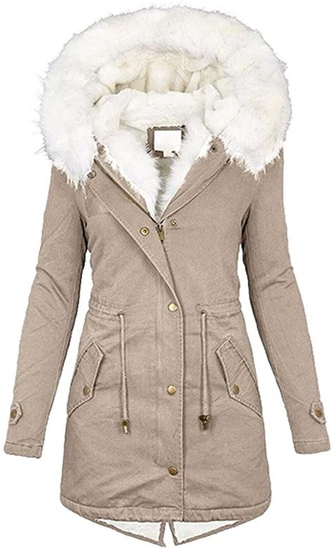 Alueeu Damenmantel für Übergang Lang Winter Elegant Outdoor Sportlich