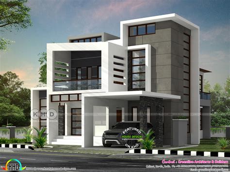 Box Model House With Boundary Wall Design Kerala Home Design And My