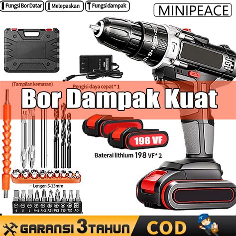 Jual Bor Listrik 198VF Bor Mesin Elektrik Drill Bor Tanpa Kabel 168V