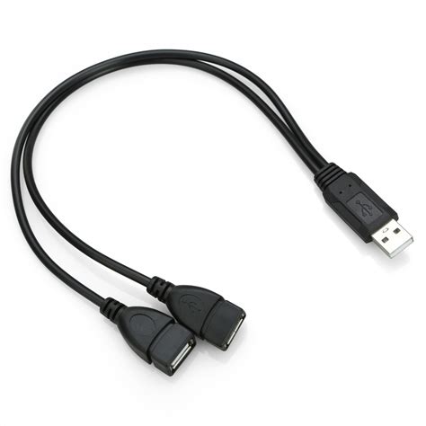 Double Usb Extension A Male To 2 A Female Y Cable Cord Power Adapter Splitter Ebay