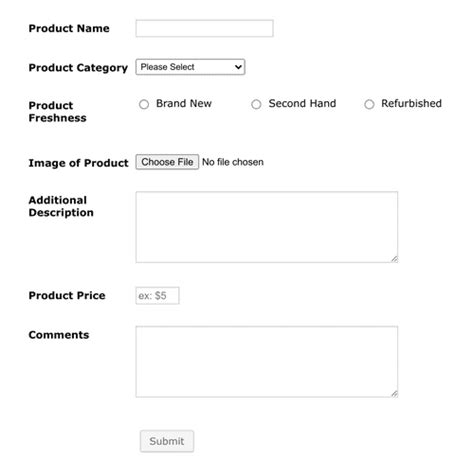 Submit A Product Form Template Jotform