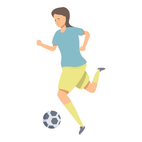 Premium Vector Female Soccer Player Running With The Ball