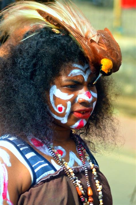 Portrait Of Papuan Women In Cultural Makeup Papua Indonesia West Papua