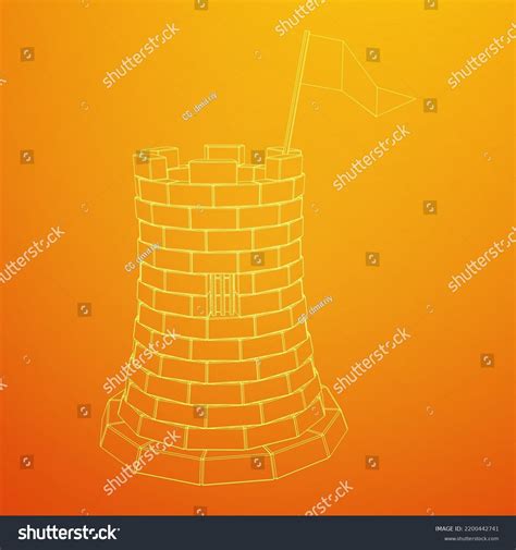 Castle Knight Tower Medieval Ancient Fortress Stock Vector Royalty
