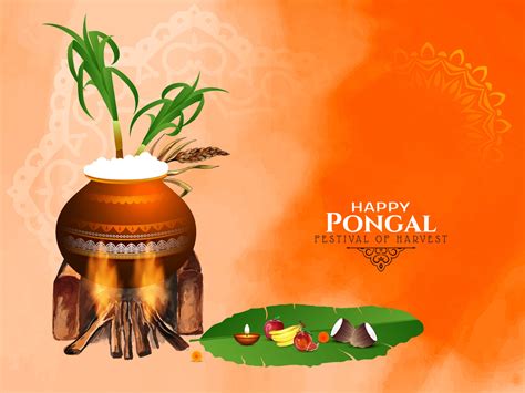 Happy Pongal Indian traditional festival background 16963655 Vector Art ...