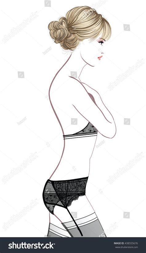 Lovely Woman Sexy Lingerie Vector Illustration Stock Vector Royalty Free Shutterstock