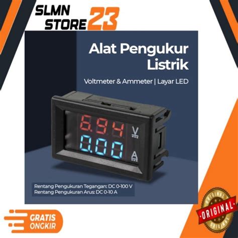 Jual Voltmeter Ampere Volt Digital Merah Biru LED Shopee Indonesia