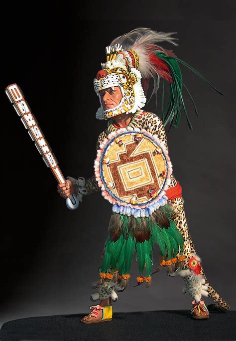 Full Length Portrait Of Aztec Leopard Warrior V1 Aztec Warrior