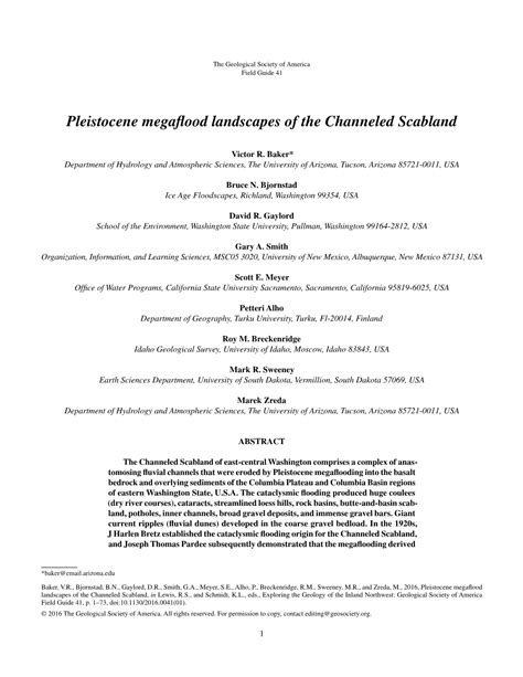 Pleistocene Megaflood Landscapes Of The Channeled Scabland DocsLib