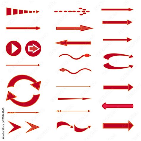 Red Vector Arrows Set Of Colored Vector Arrows The Original Arrow