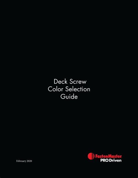 Pdf Deck Screw Color Selection Guide Decksdirect Dokumentips