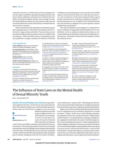 Influence Of State Laws On The Mental Health Of Sexual Minority Youth