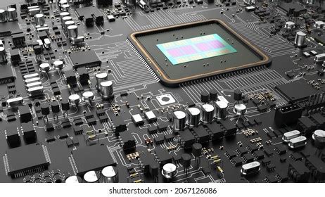 Fragment Computer Hardware Components Powerful Cpu Stock Illustration ...