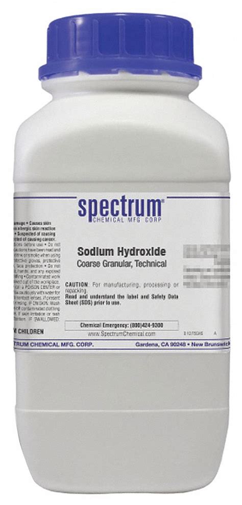 Spectrum Sodium Hydroxide Coarse Granular Technical Bases Bottle 2 5 Kg 6nnr8 S1302 2 5kg