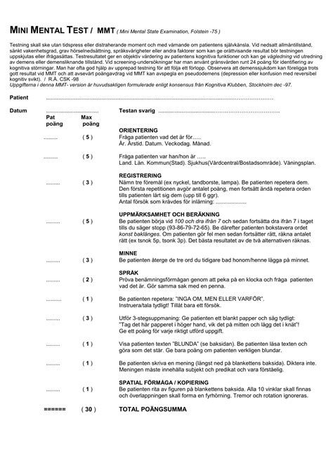 MINI MENTAL TEST (MMT)
