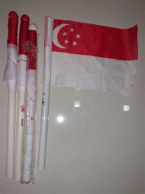 Handheld Singapore Flag Ndp Hobbies And Toys Stationery And Craft