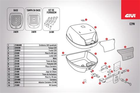 Reparo Bauleto Givi E27 29 33 Placa Trava Fechadura Original