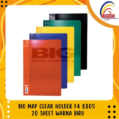 Jual BIG MAP CLEAR HOLDER F4 8805 20 SHEET WARNA BIRU PCS Shopee