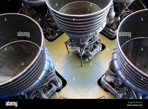 F 1 Engines Of The First Stage Of The Saturn V At The Saturn V Hall At The Davidson Center For