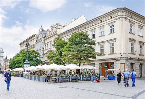 KRAKOW POLAND SEPTEMBER 16 2019 Old Tenements At He Main Market