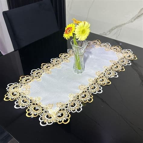 CAMINHO CENTRO DE MESA GUIPIR RETANGULAR 85 X 40 CM Shopee Brasil