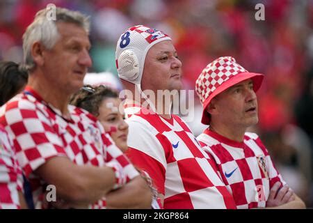 Kroatischer Fan W Hrend Des Fu Ballspiels Der Katar Weltmeisterschaft