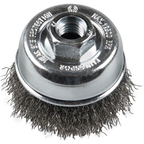 BROSSE COUPE BT600W D 65MM FIL ONDULE ACIER 0 30 POUR MEULEUSE FILETAGE M14