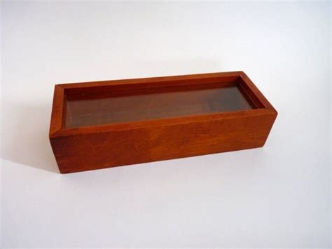 Perspex Sliding Lid Wooden Box