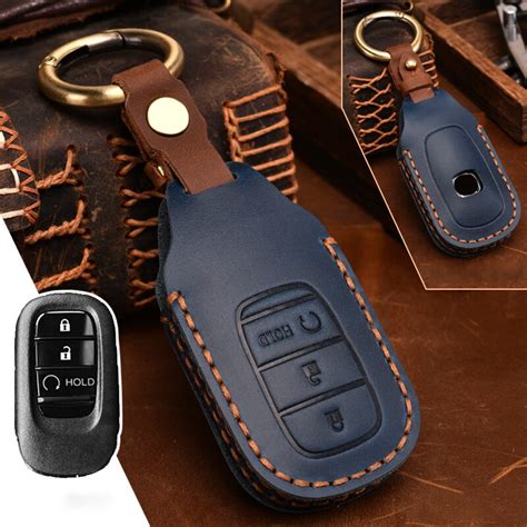 3 4 Buttons Leather Car Remote Key Case Cover Shell Fob For Honda Crv Civic Accord 2021 2022