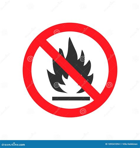 No Fire Vector Sign Icon No Flame Sign Icon Symbol Vector