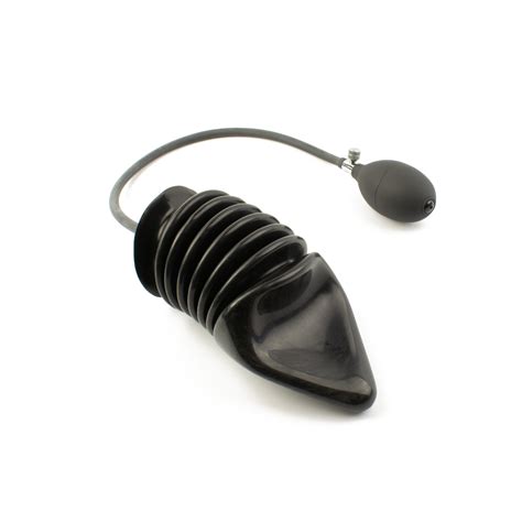 Rubberfashion Latex Inflatable Anal Dildo Inflatable Ribbed Anal Butt